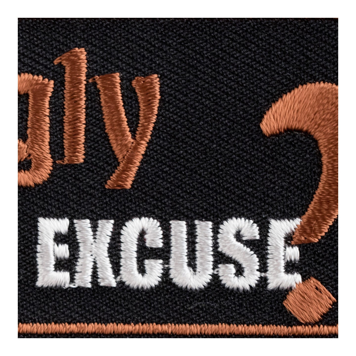 Born Ugly Whats Your Excuse Patch, Funny Sayings Patches — detail view 2