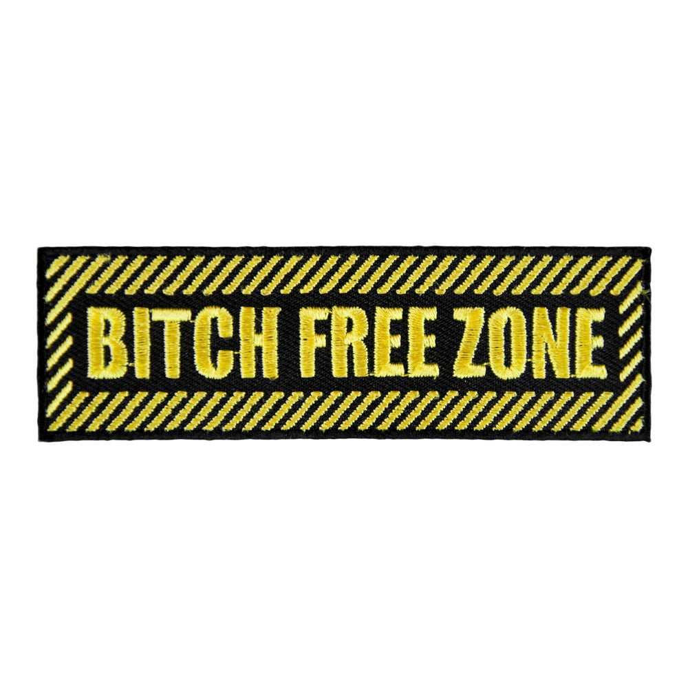 Bitch Free Zone Black &amp; Yellow Patch, Sayings Patches — product image