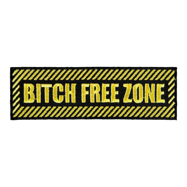 Bitch Free Zone Black &amp; Yellow Patch, Sayings Patches — product image