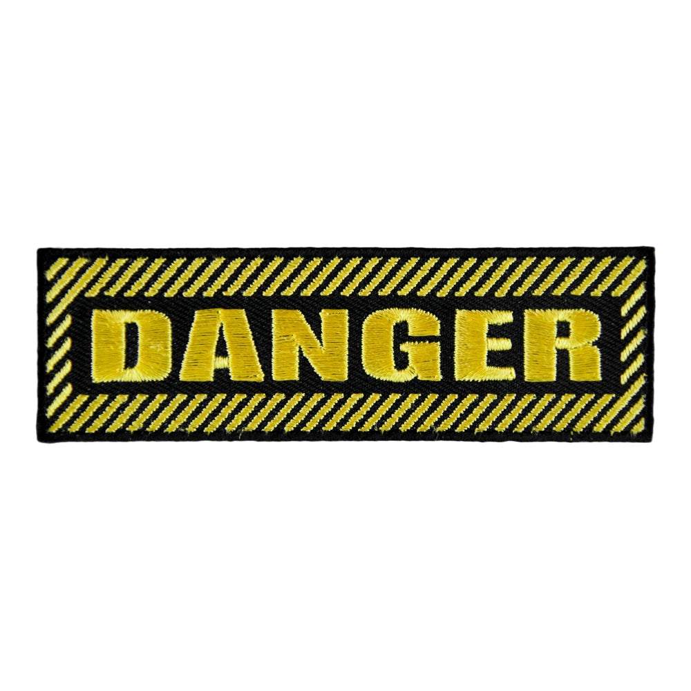 Danger Black & Yellow Embroidered Patches, Sayings Patches — product image