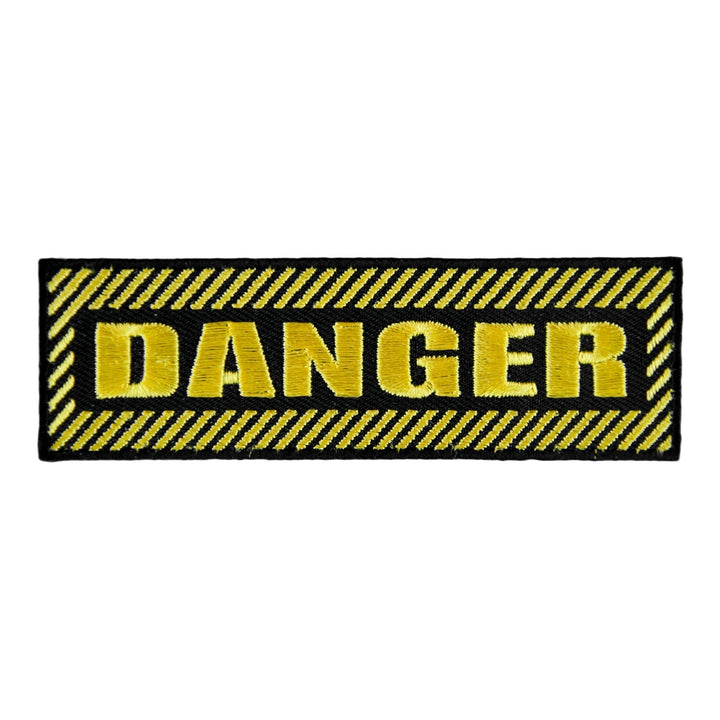 Danger Black &amp; Yellow Embroidered Patches, Sayings Patches — product image