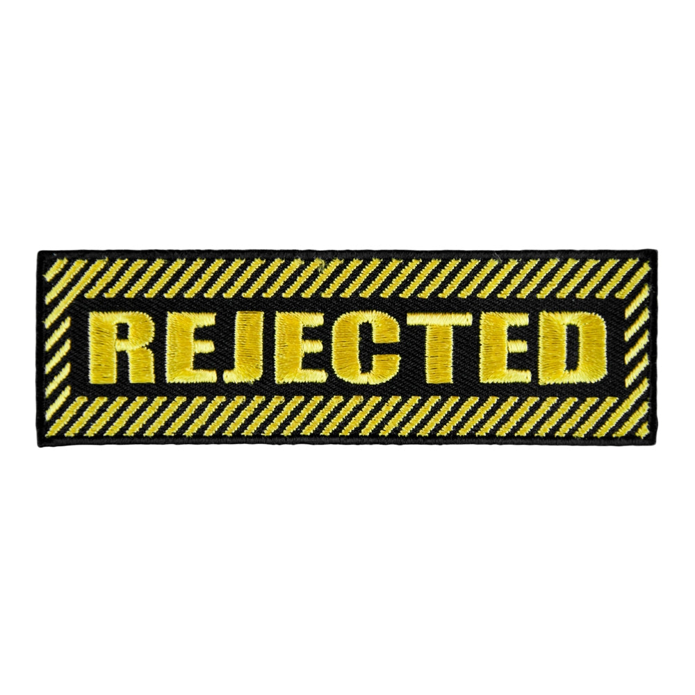 Rejected Black & Yellow Embroidered Patch, Sayings Patches — product image