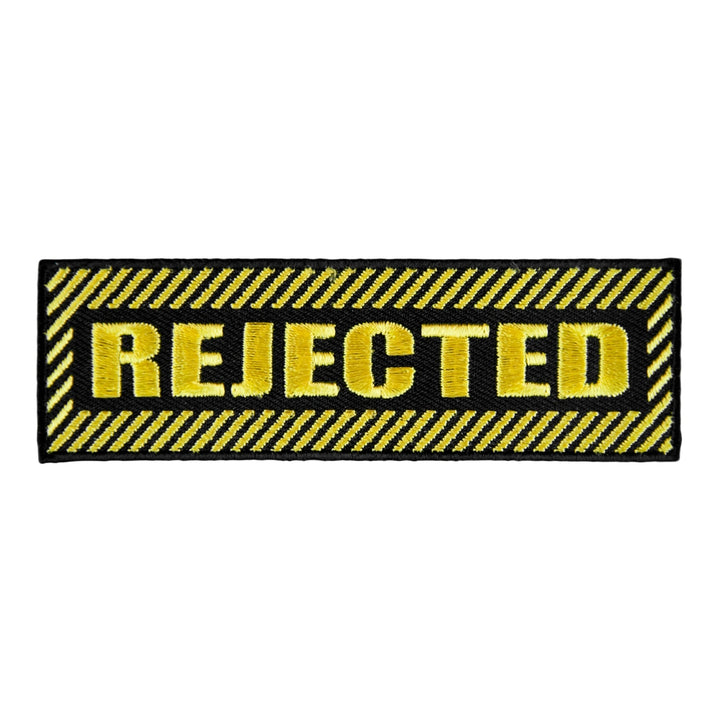 Rejected Black &amp; Yellow Embroidered Patch, Sayings Patches — product image