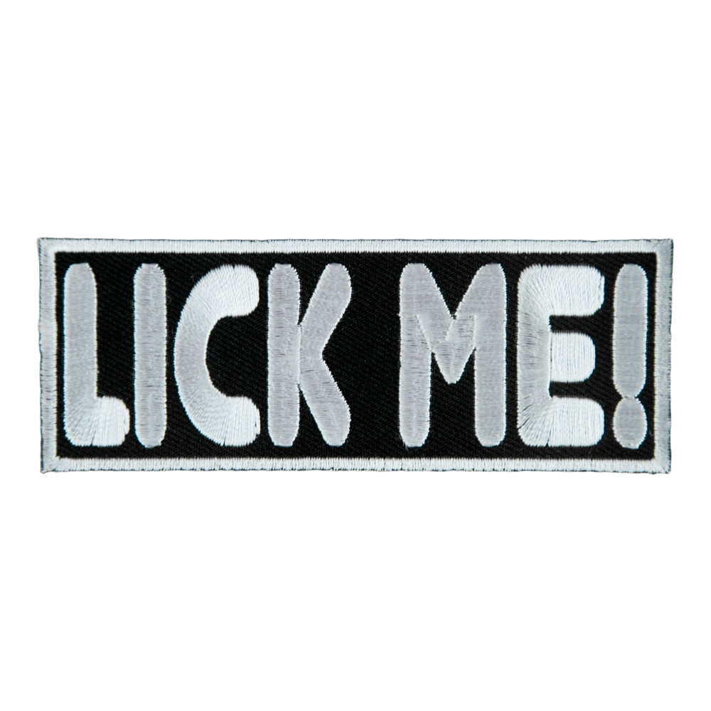 Lick Me Black & White Embroidered Patch, Ladies Patches — product image