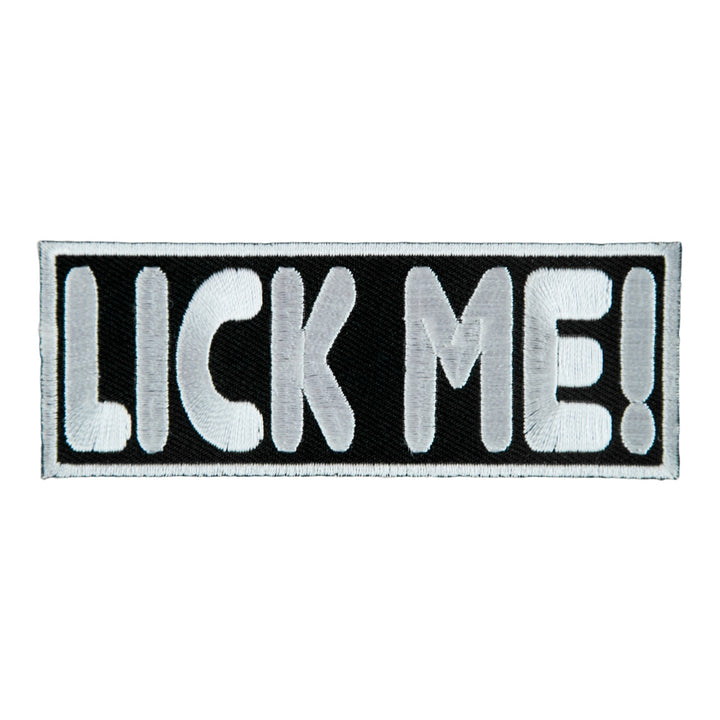 Lick Me Black &amp; White Embroidered Patch, Ladies Patches — product image