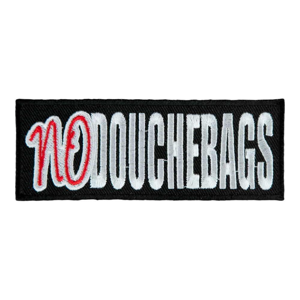 No Douchebags Embroidered Patch, Vulgar Sayings Patches — product image