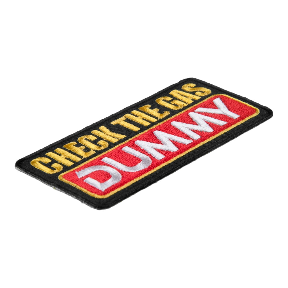 Check The Gas Dummy Patch, Biker Saying Patches — detail view 2