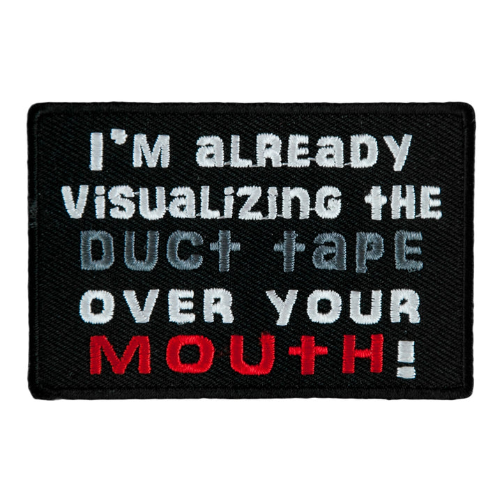 Duct Tape Over Mouth Patch, Funny Sayings Patches — product image
