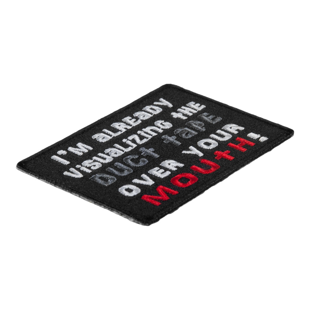 Duct Tape Over Mouth Patch, Funny Sayings Patches — detail view 1
