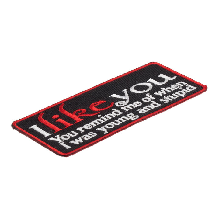 I Like You Remind Me Of Young &amp; Stupid Patch, Sayings Patches — detail view 2