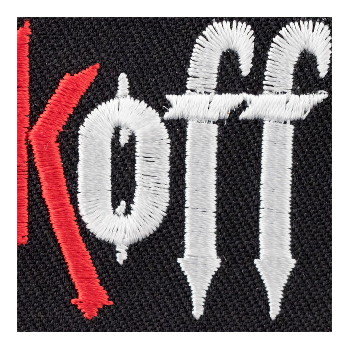 Back Off Red &amp; White Embroidered Patch, Biker Sayings Patches — detail view 2