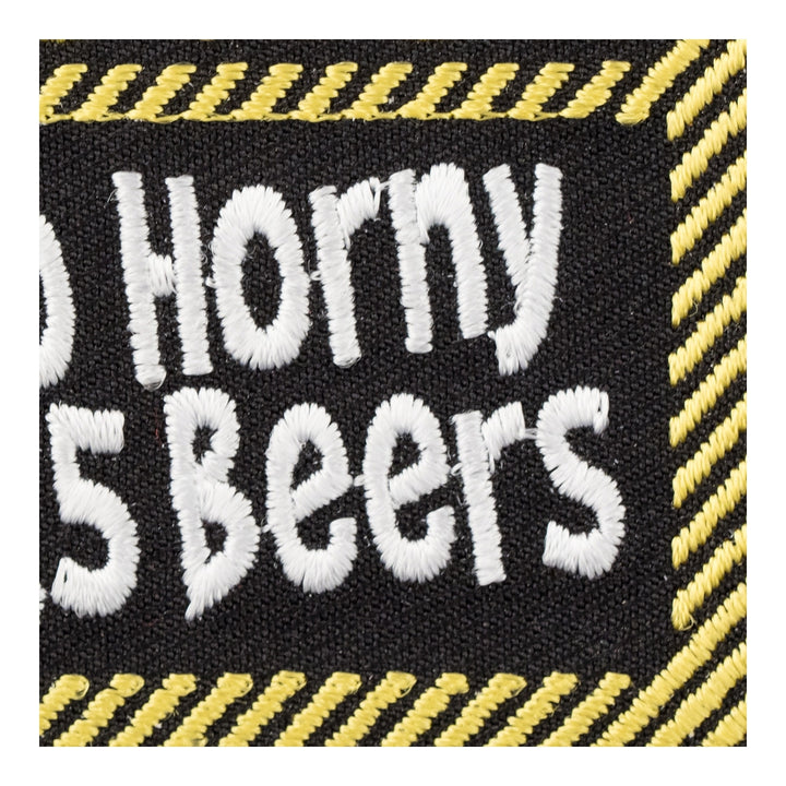 Caution 0 To Horny in 2.5 Beers Patch, Funny Sayings Patches — detail view 1