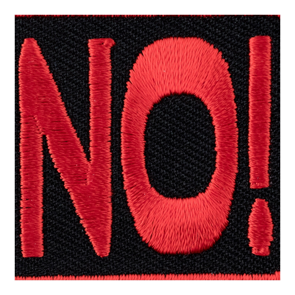 Fuck No Red & Black Embroidered Patch, Vulgar Patches — detail view 1