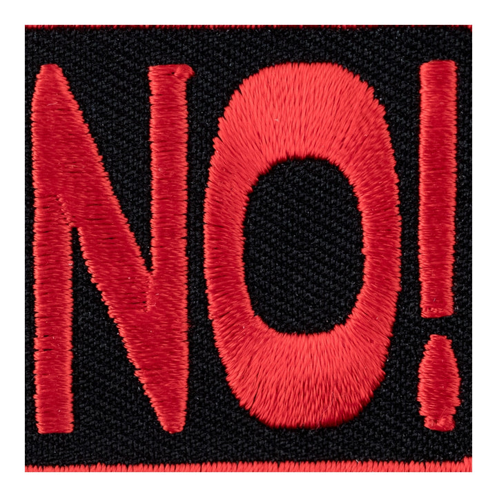 Fuck No Red &amp; Black Embroidered Patch, Vulgar Patches — detail view 1