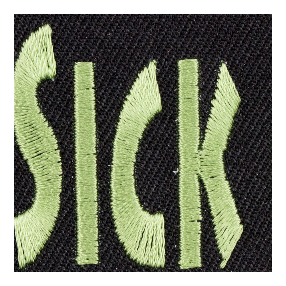Sick of It All Black &amp; Green Embroidered Patch, Sayings Patches — detail view 2