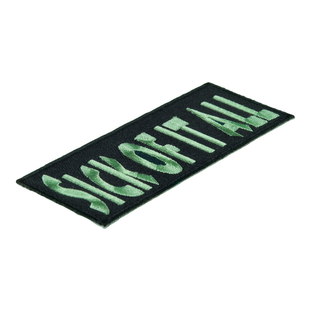 Sick of It All Black &amp; Green Embroidered Patch, Sayings Patches — detail view 1