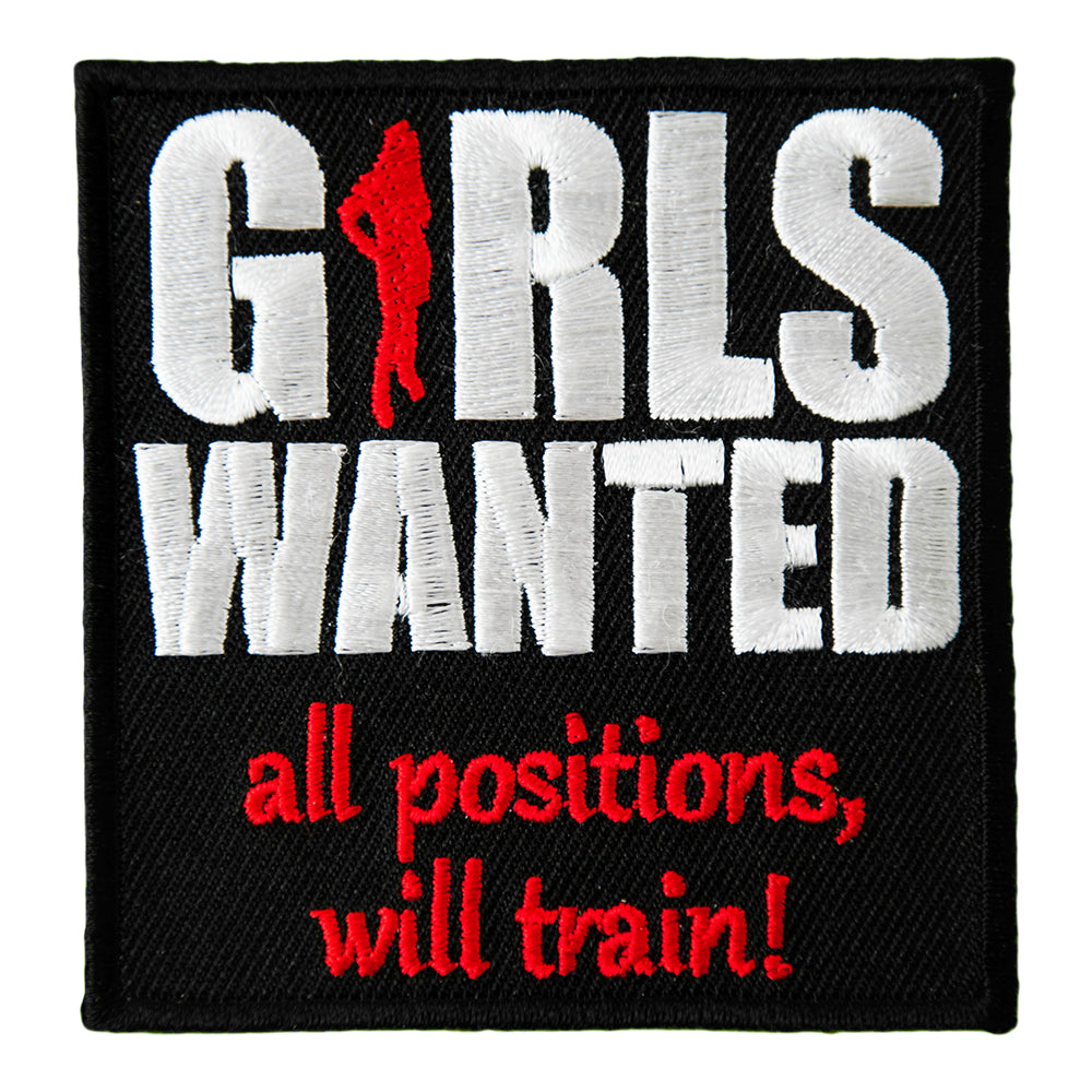 Girls Wanted All Positions Will Train Patch, Funny Sayings Patches — product image