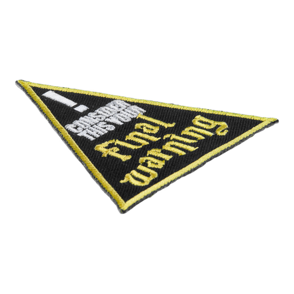 Consider This Your Final Warning Patch, Embroidered Sayings Patches — detail view 1