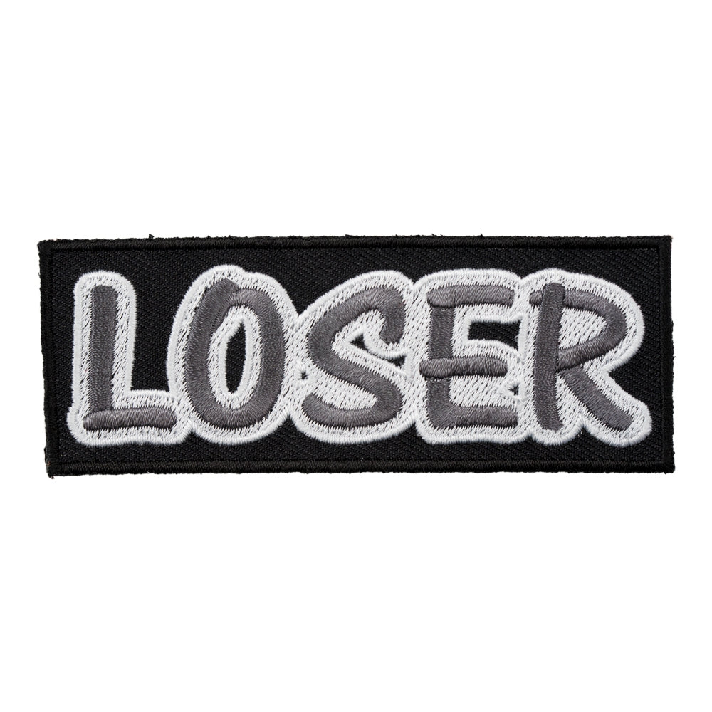 Loser Gray &amp; White Iron On Patch, Funny Patches — product image