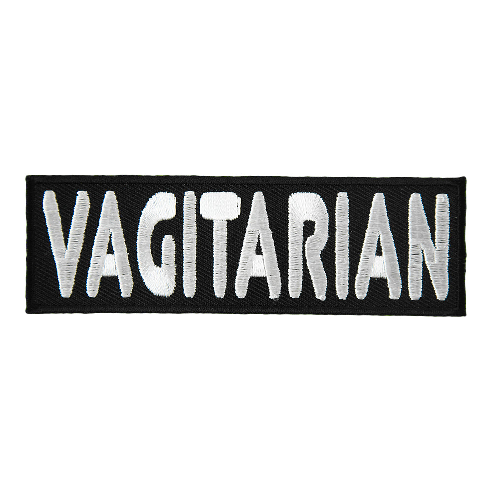 Vagitarian Black & White Patch, Funny Patches — product image