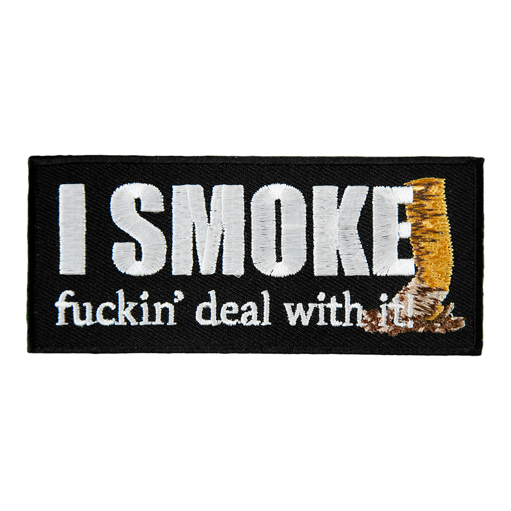 I Smoke Fuckin' Deal With It Patch, Vulgar Smoking Patches — product image
