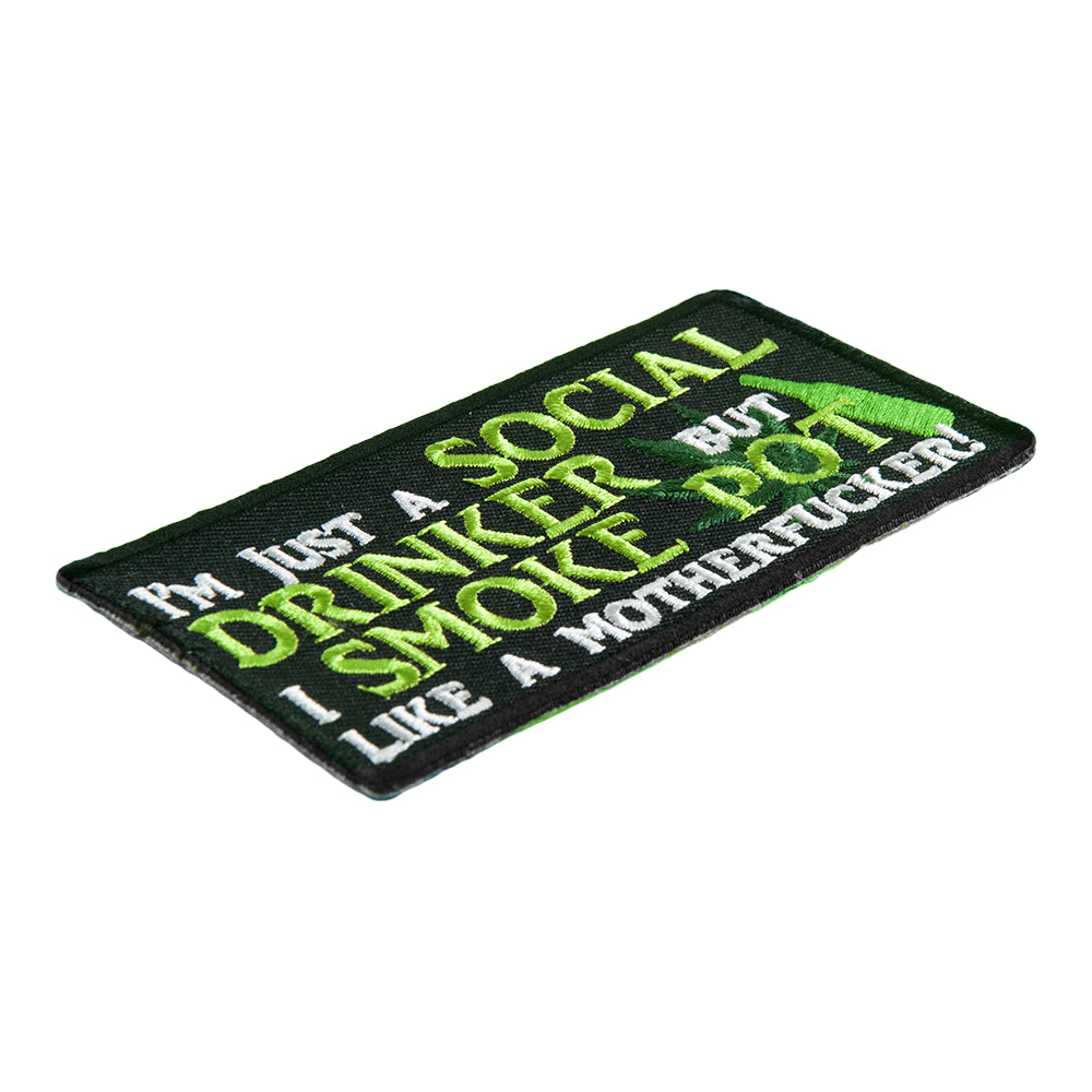 I'm Just A Social Drinker Smoke Pot Patch, Marijuana Patches — detail view 1