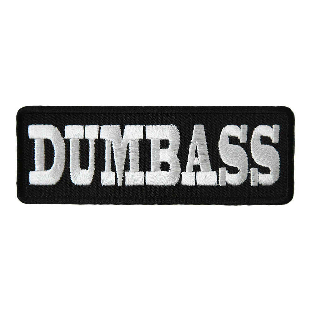 Dumbass Black &amp; White Patch, Funny Sayings Patches — product image