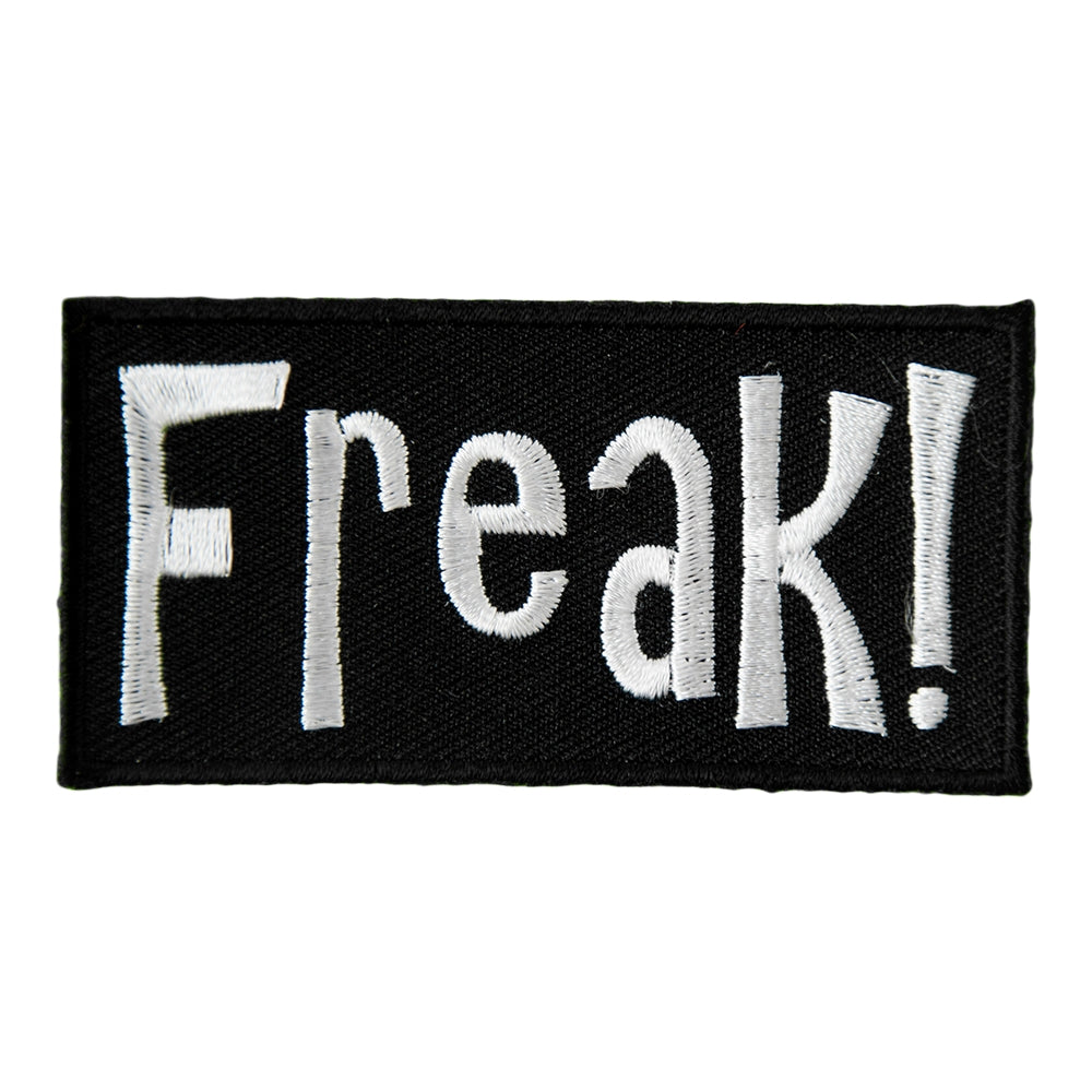 Freak! Black & White Embroidered Patch, Sayings Patches — product image