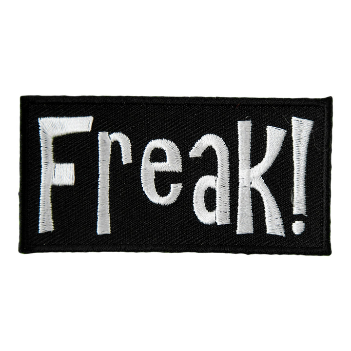 Freak! Black &amp; White Embroidered Patch, Sayings Patches — product image