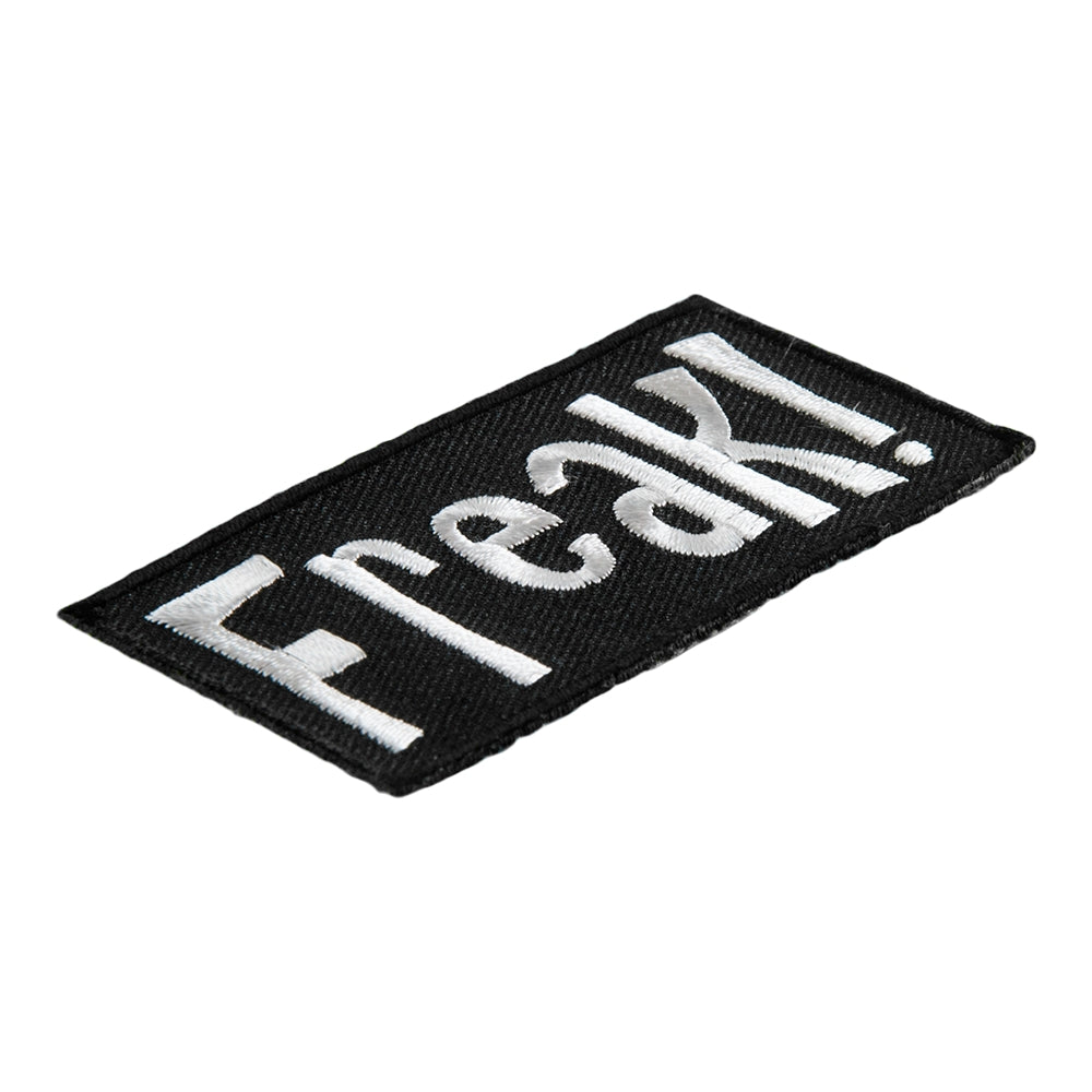 Freak! Black &amp; White Embroidered Patch, Sayings Patches — detail view 1