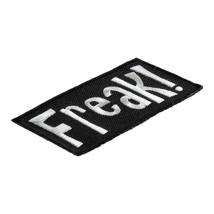 Freak! Black &amp; White Embroidered Patch, Sayings Patches — detail view 1