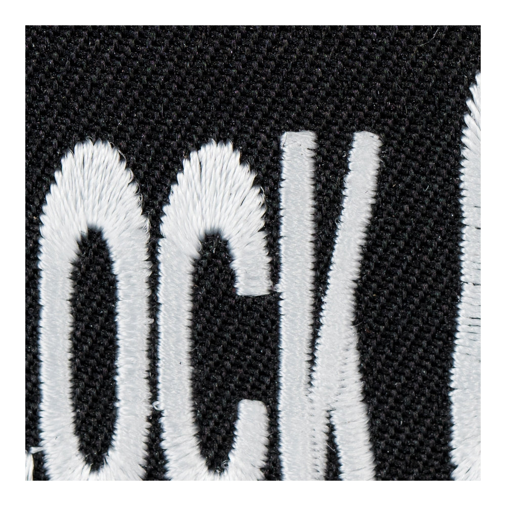 Lock &amp; Load Black &amp; White Embroidered Patch, Sayings Patches — detail view 2