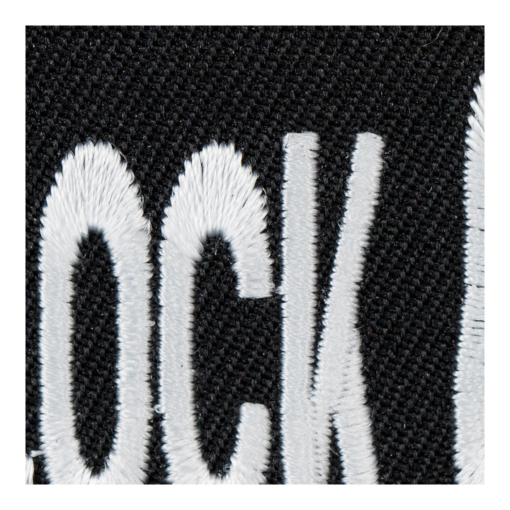 Lock &amp; Load Black &amp; White Embroidered Patch, Sayings Patches — detail view 2