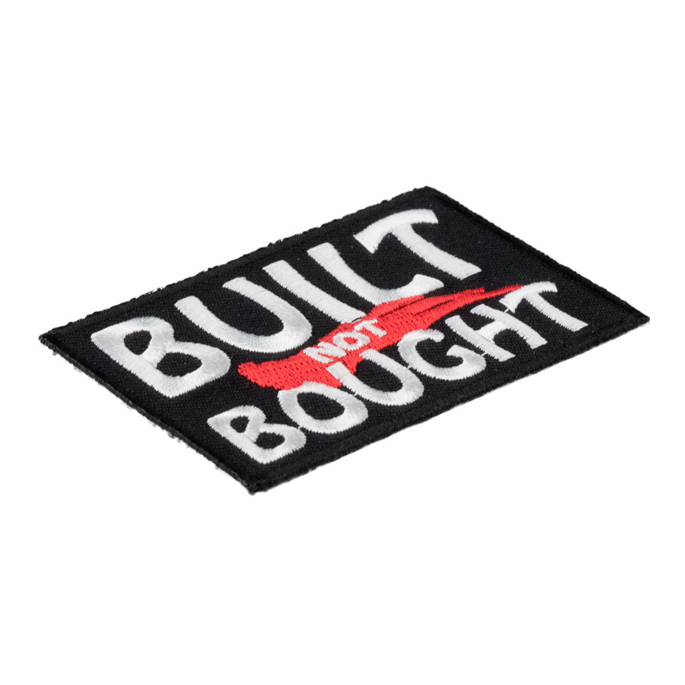 Built Not Bought Embroidered Patch, Biker Sayings Patches — detail view 1