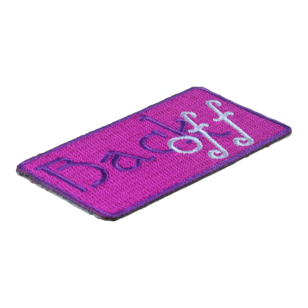 Back Off Pink Embroidered Patch, Biker Sayings Patches — detail view 1