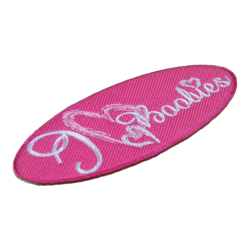 I Love Boobies Pink Patch, Embroidered Ladies Patches — detail view 1