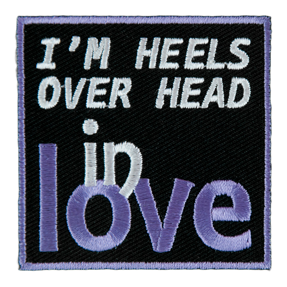 Heels Over Head In Love Embroidered Patch, Ladies Patches — product image