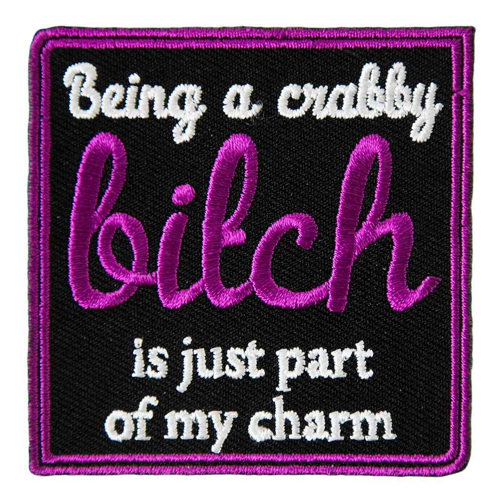 Being A Crabby Bitch Embroidered Patch, Funny Ladies Patches — product image