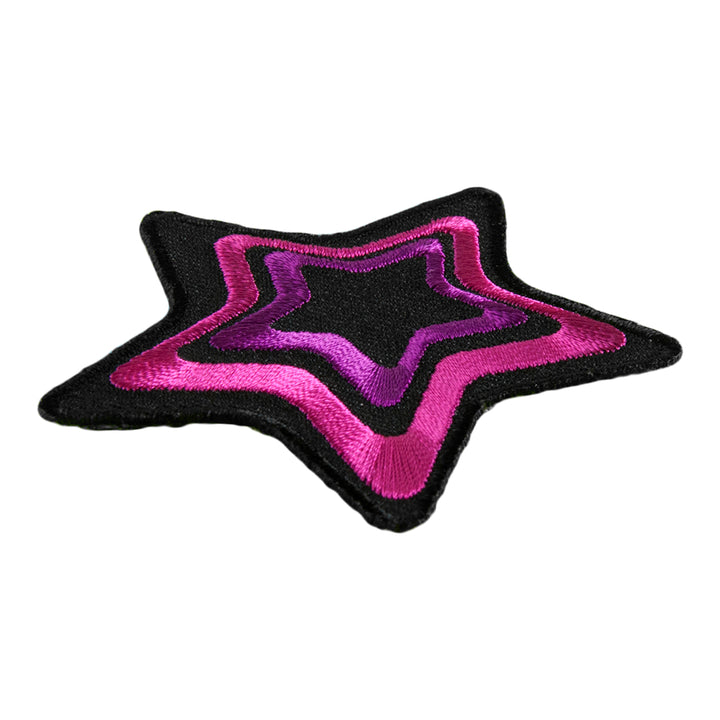 Pink &amp; Purple Outlined Decorative Star Patch, Women&