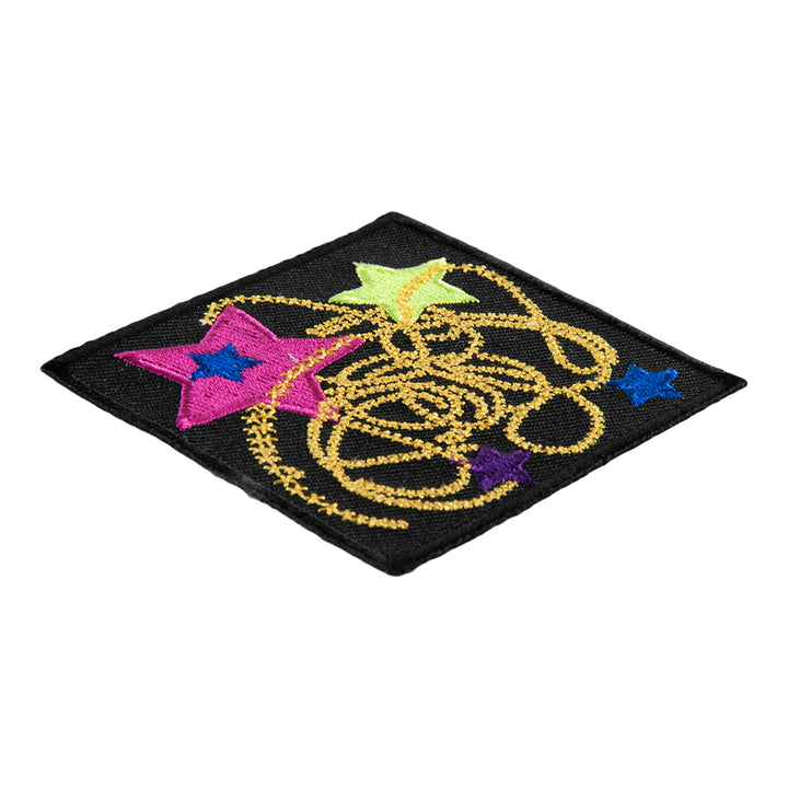 Colorful Stars &amp; Gold Star Dust Patch, Embroidered Ladies Patches — detail view 1