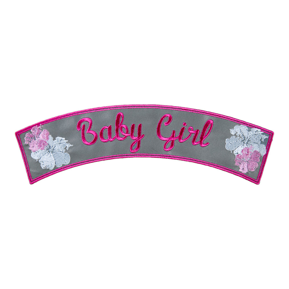 Baby Girl Hibiscus Reflective Rocker Patch, Ladies Rocker Patches — product image