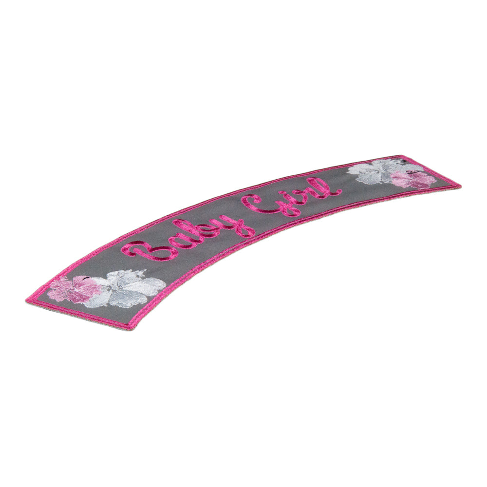 Baby Girl Hibiscus Reflective Rocker Patch, Ladies Rocker Patches — detail view 1