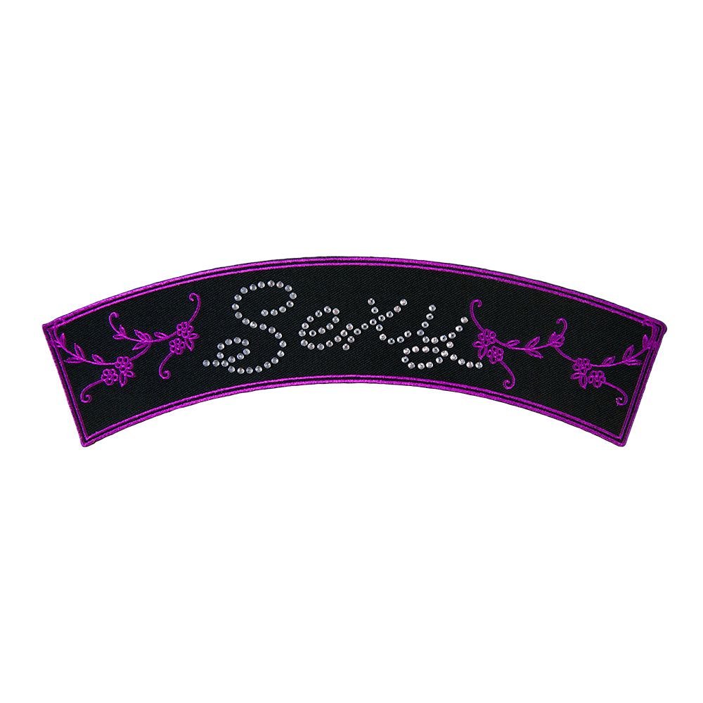 Sexy Rhinestone Purple Rocker Patch, Ladies Rocker Patches — product image