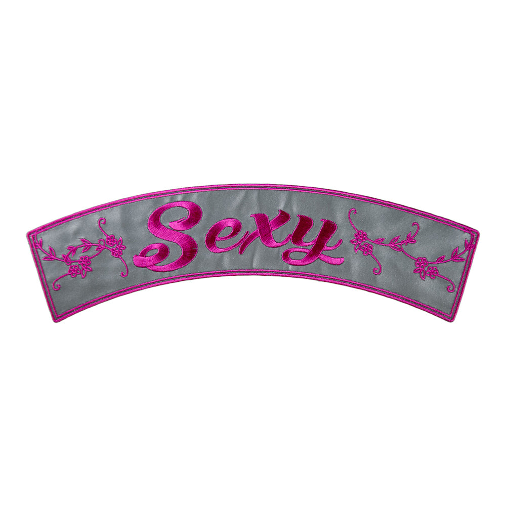 Reflective Sexy Pink Rocker Patch, Women's Rocker Patches — product image