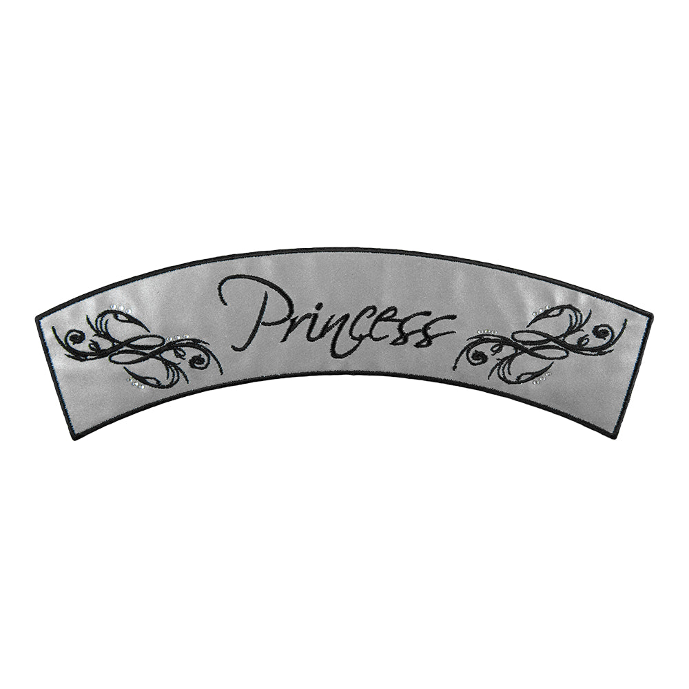 Reflective Princess Rhinestone Rocker Patch, Ladies Rocker Patches — product image