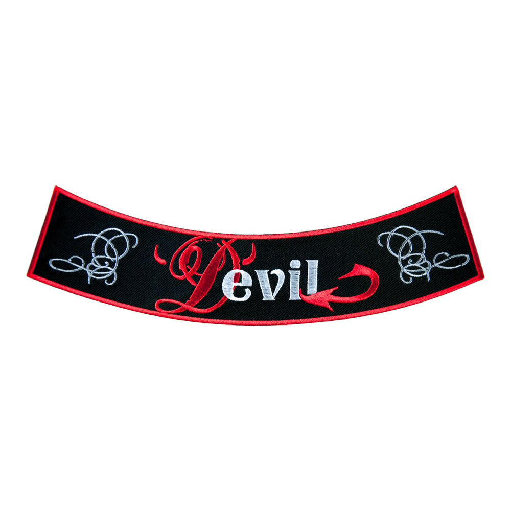 Devil Horns &amp; Tail Bottom Rocker Patch, Women&