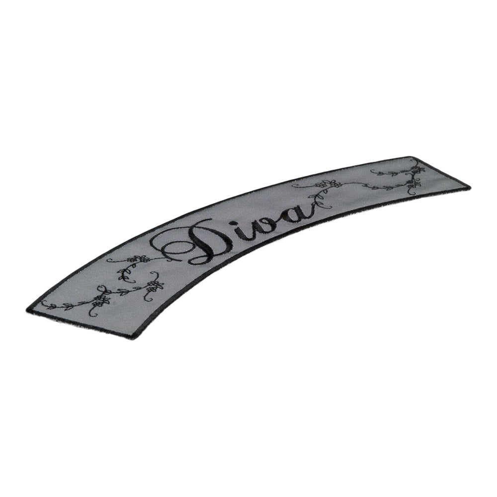 Reflective Diva Script Rocker Patch, Women's Rocker Patches — detail view 1
