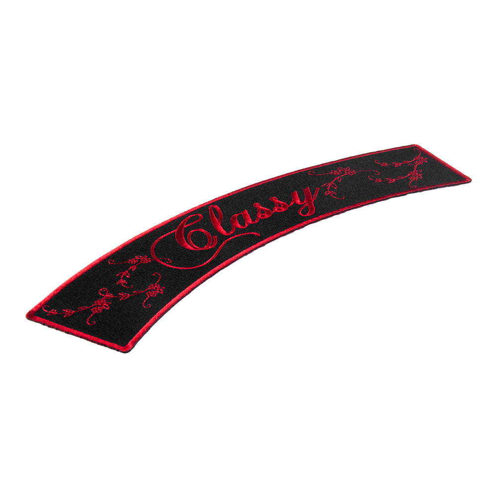 Classy Script Red Rocker Patch, Ladies Rocker Patches — detail view 1