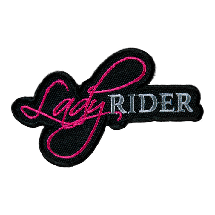 Lady Rider Script Cut Out Patch, Ladies Biker Patches — product image