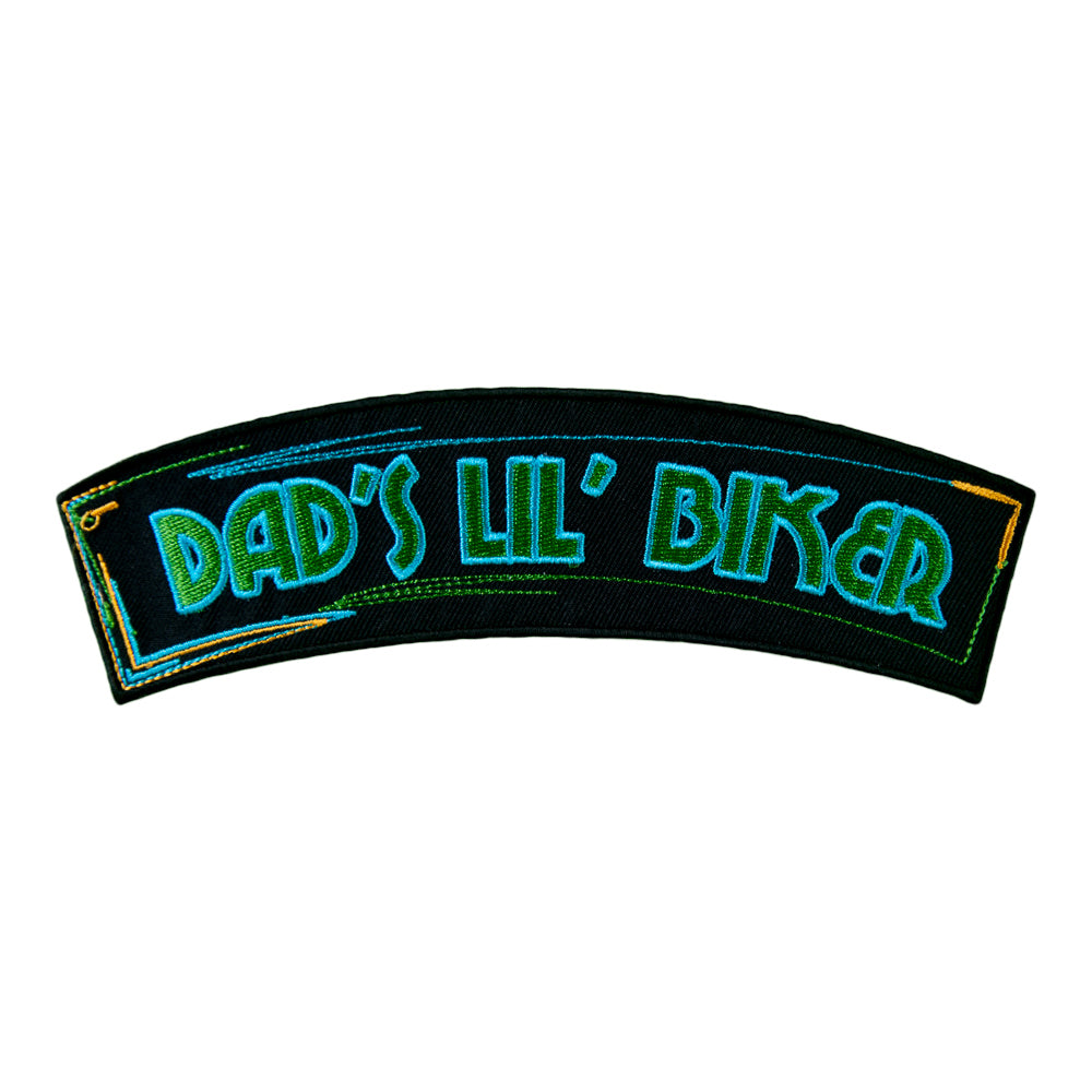 Dad's Lil' Biker Embroidered Rocker Patch, Kids Rocker Patches — product image